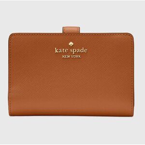 New Kate Spade Madison Medium Compact Bifold Wallet Leather Cavern Clay